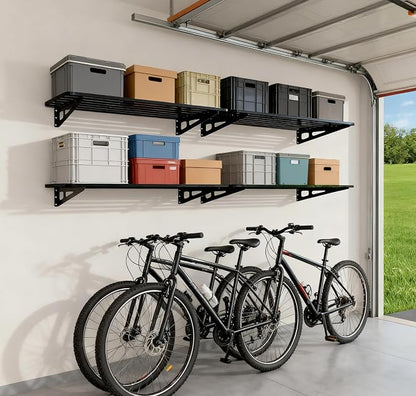 Garage Shelving Wall Mounted, Space-Saving Black - Image 2