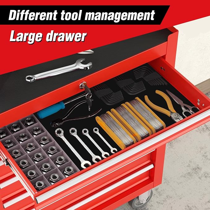 7-Drawer Rolling Tool Chest w/Drawers & Lock, Tool Storage Cabinet - Image 4