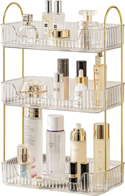 3 Tier Bathroom Organizer Countertop Makeup Perfume Tray Skincare Organizer by AKINBAS