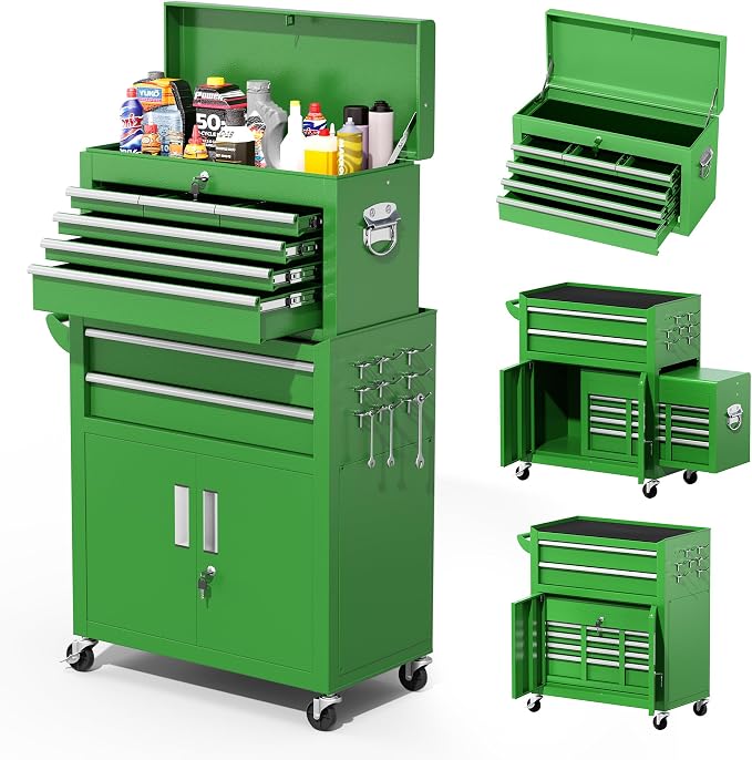 Greenvelly Tool Chest, 8-Drawer Rolling Tool Chest by Greenvelly