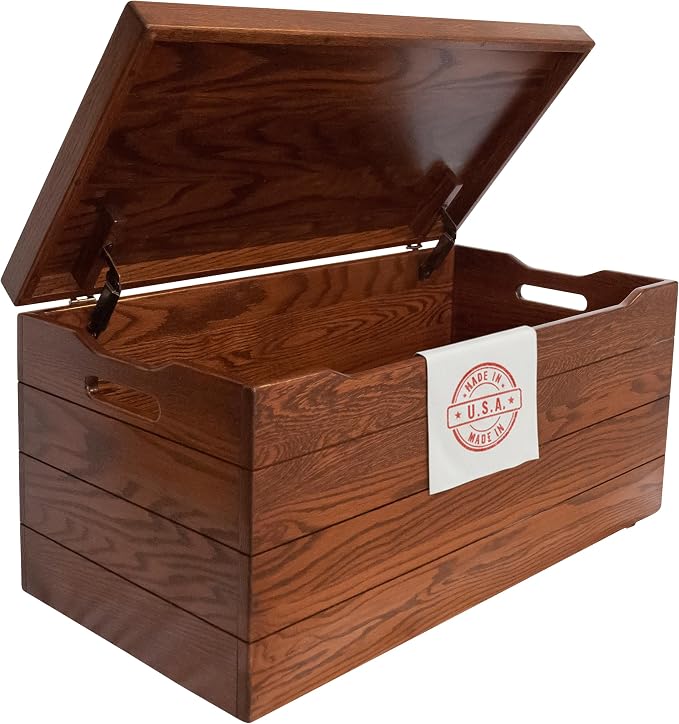 Amish Made Wooden Storage Chest Trunk Box by HopeWoodworking