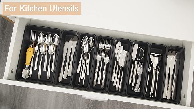 Kutesna 15PCS Interlocking Drawer Organizer, Plastic Desk Organizers Set | - Image 5
