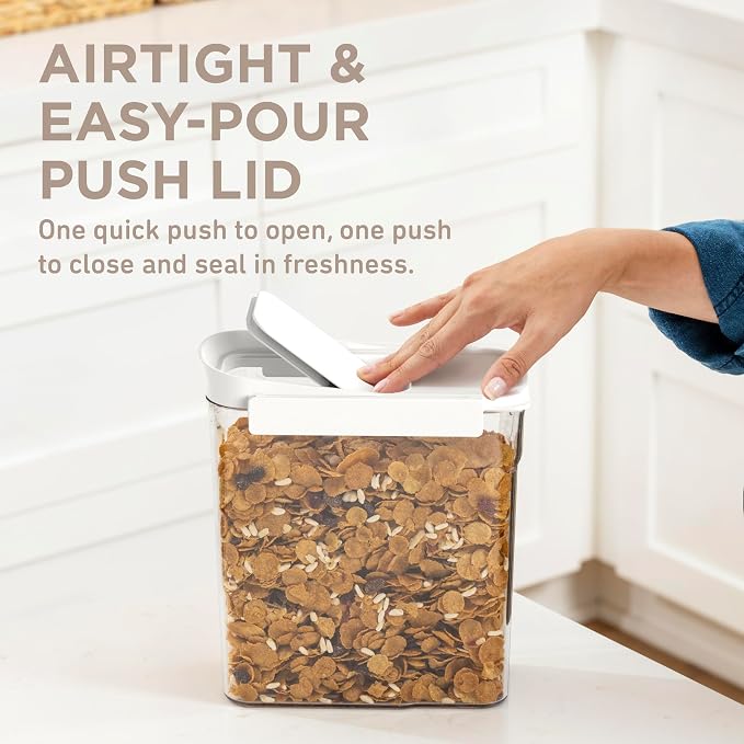 Bentgo Pantry - 6-Piece Airtight Cereal Containers, Easy Push & Pour Lid - Image 2