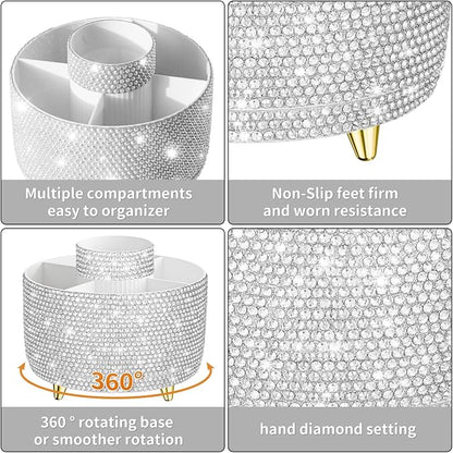 Bling 360° Rotate Makeup Brush Holder Organizer, Makeup Organizers Countertop - Image 3