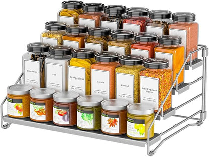 4 Tier Spice Rack for Cabinet, Spice Rack Organizer, Depth Adjustable Spice by BOIVSHI