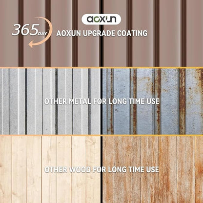 Aoxun 10x8 FT Shed with Floor Heavy-Duty Galvanized Steel Outdoor Storage Shed - Image 9