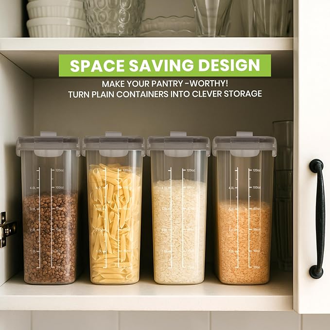 Utopia Kitchen Cereal Containers Storage Set – 2 Pack 4L Airtight Food Storage - Image 7