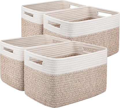 OIAHOMY 4 Pack Storage Baskets for Organizing, Basket for Shelves by MasterofSpaceOptimization
