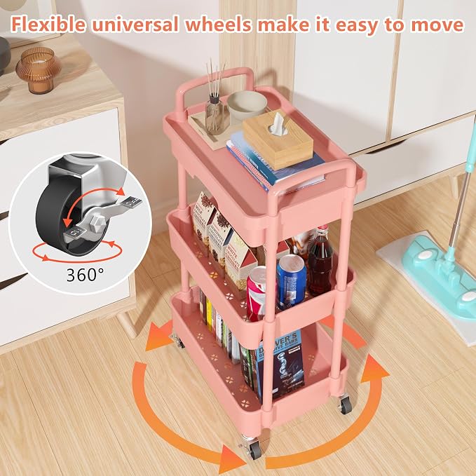 Calmootey 3-Tier Rolling Utility Cart - Image 8