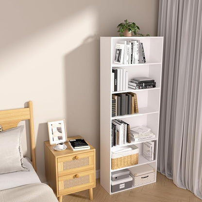 6 Tier Book Shelf，Wooden 6 Cube Storage Organizer, 6 Tier Low Bookcase Storage - Image 9