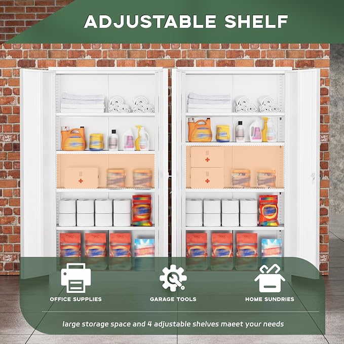 Greenvelly Metal Garage Storage Cabinet - Image 4