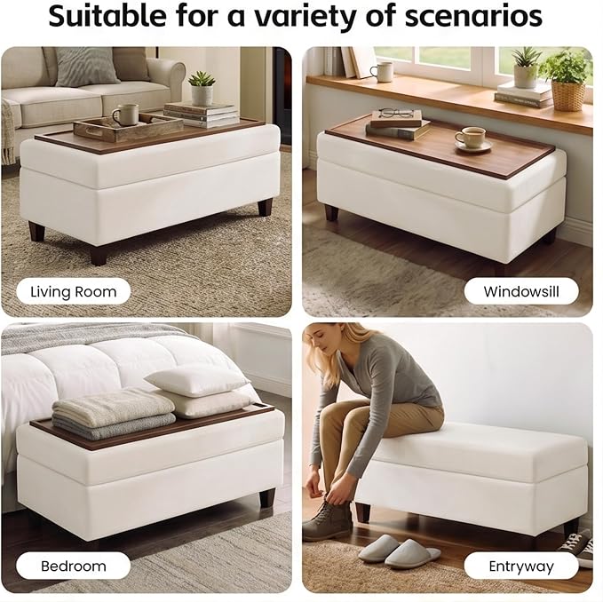GENTEACO 45" Storage Ottoman Bench - Image 5
