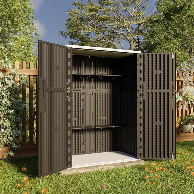 HOMSPARK Outdoor Storage Shed Weather Resistance, Patio Storage Cabinet - Image 6