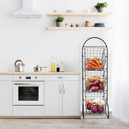Sorbus 3-Tier Wire Market Basket Storage - Image 2