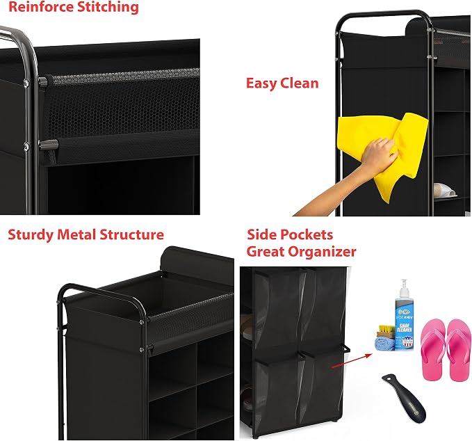 Simple Houseware 16 Cube Shoe Stand Tower Rack 8 Tier - Image 4