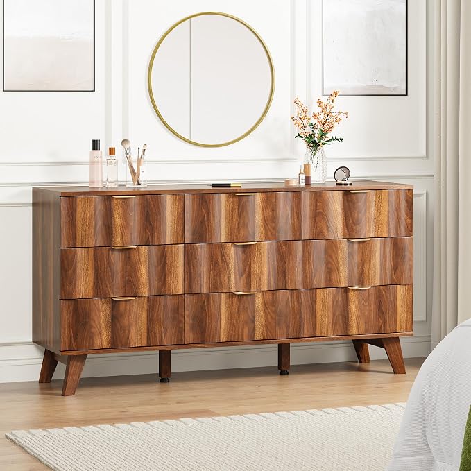 9 Drawer Dresser, Modern Fluted Storage Dresser - Image 7