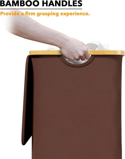 SpaceAid Laundry Hamper with Lid, 110L Large Tall Clothes Basket Bin with - Image 6