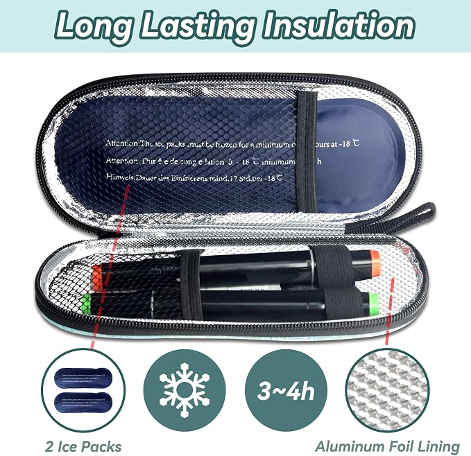 Insulin Cooler Travel Case, Medication Diabetic Cool Organizer Bag - Image 4