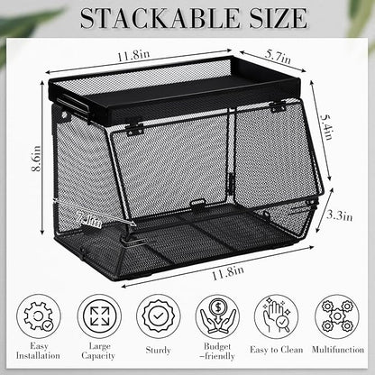 Teenyyou 2 Pcs Stackable Mesh Fruit Basket - Image 3