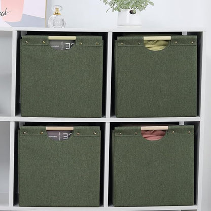 HOONEX Large Collapsible Storage Bins, Linen Fabric, Storage Baskets - Image 4