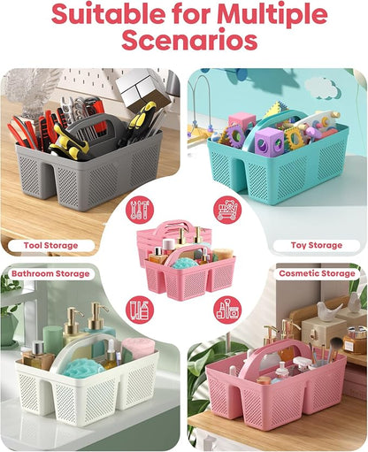 4 Pack Portable Shower Caddy, Integrated Handle, Reinforced Plastic, Organizer - Image 7