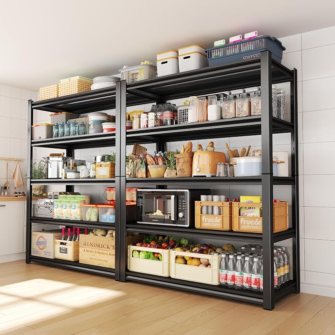 4-Tier Metal Storage Shelves, Adjustable Heavy Duty Shelving Units, Kitchen - Image 2