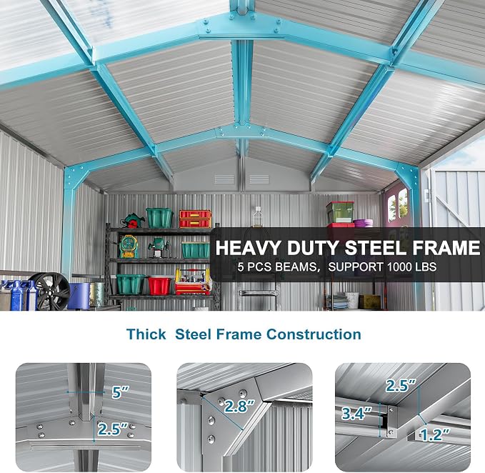 10x12 FT Metal Outdoor Storage Shed - Image 3