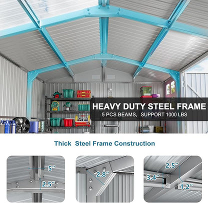 10x12 FT Metal Outdoor Storage Shed - Image 3