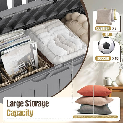 80-Gallon Outdoor Storage Bench, Waterproof Deck Box - Image 4