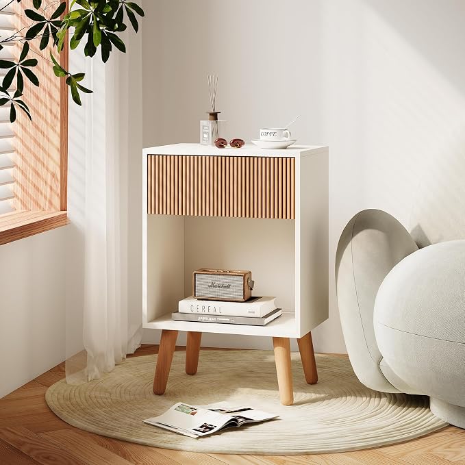 Fluted Nightstand, Modern Bedside Table - Image 6