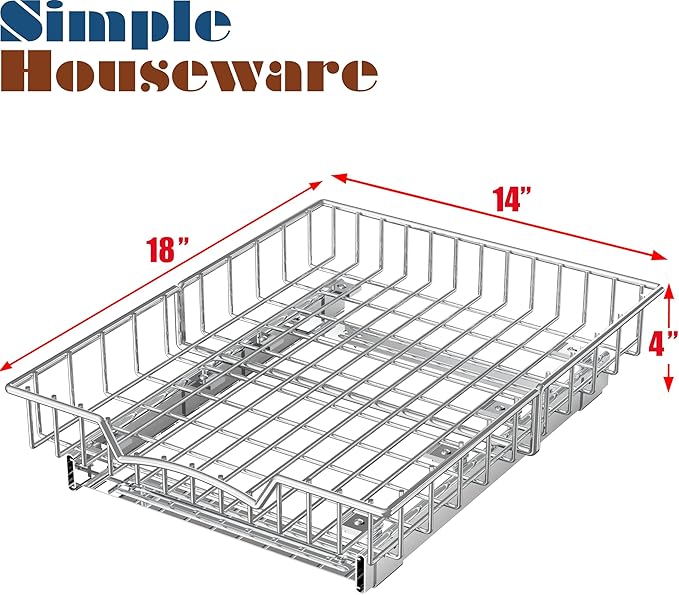 Simple Houseware Under Cabinet Pull Out Sliding Shelf Drawer, 18Dx14W | - Image 2