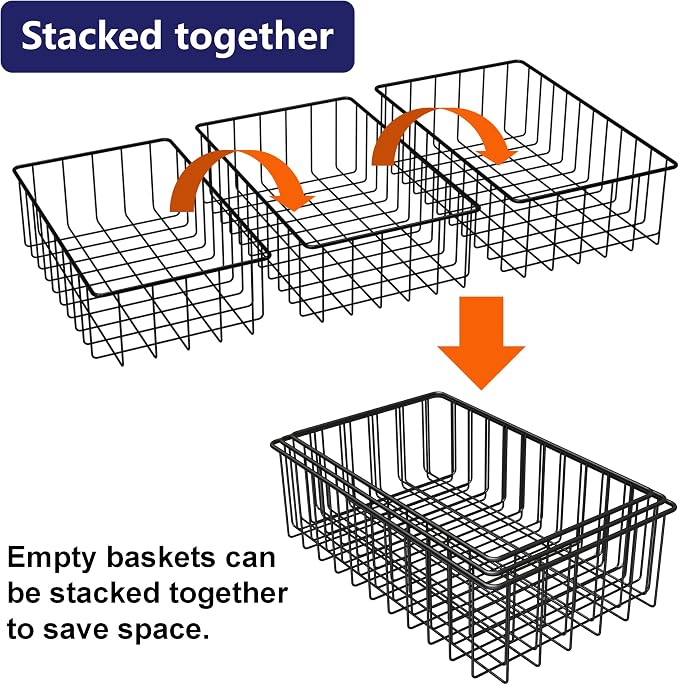 Joben Oligey 12 PACK Small Wire Storage Baskets - Image 7
