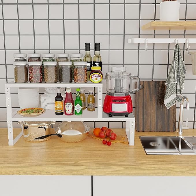 Expandable Cabinet Shelf Organizer Storage Spice Rack Shelves - Image 2