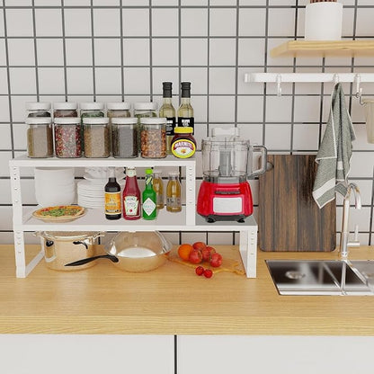 Expandable Cabinet Shelf Organizer Storage Spice Rack Shelves - Image 2