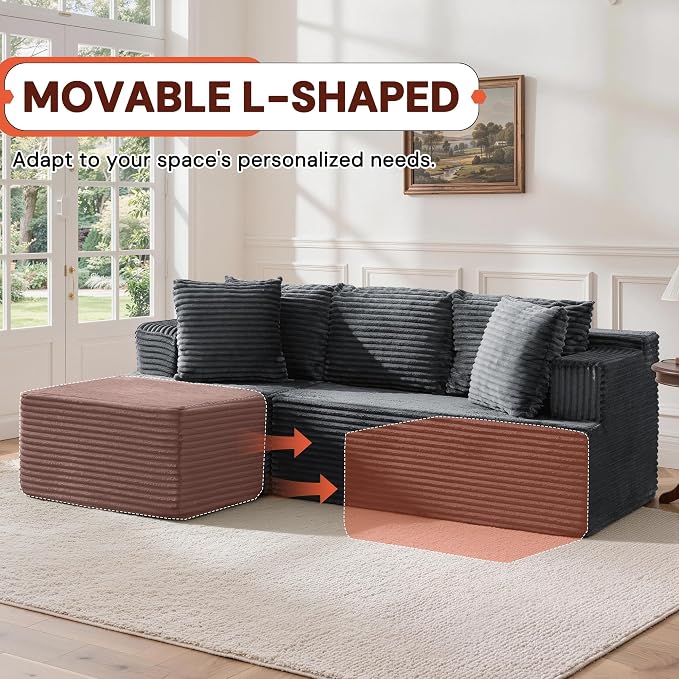 Korser Boneless Couches for Living Room, Cloud Couch Sectional - Image 8