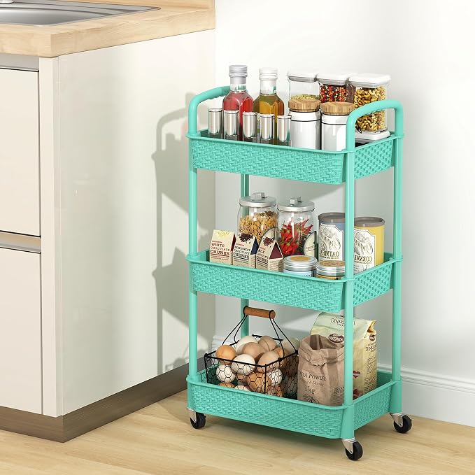 MOYIPIN 3-Tier Plastic Rolling Utility Cart - Image 8