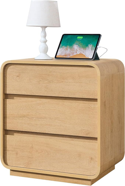 Modern Nightstand, 3 Drawers Dresser Side Table, Large End Table Night Stand by StandifurnoFurniture