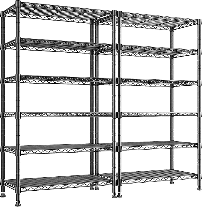 REIBII 6-Tier Metal Shelving Unit Storage Shelves, Sturdy Wire Shelving by REIBII