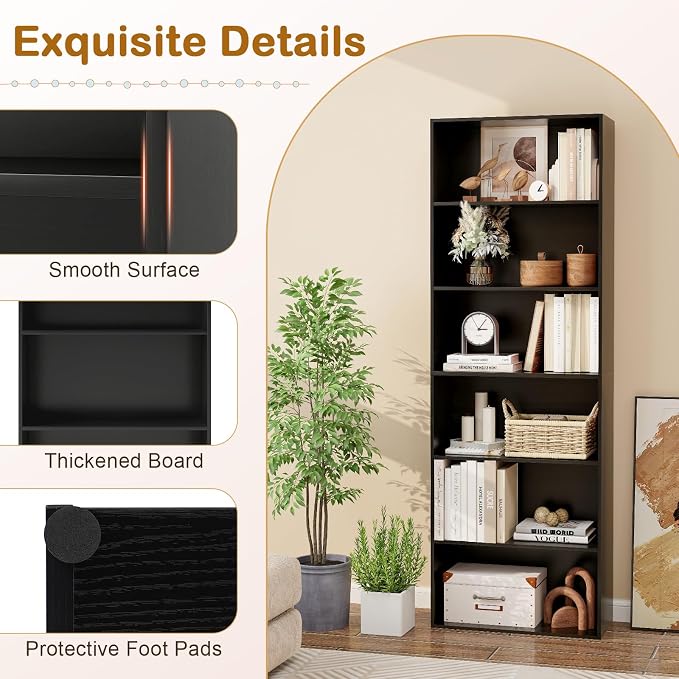 Tangkula 6-Tier Bookcase, 70” Tall Freestanding Bookshelf - Image 6