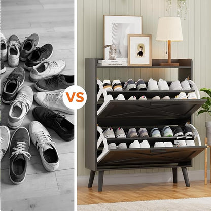 Homleke Farmhouse Shoe Storage Cabinet - Image 8