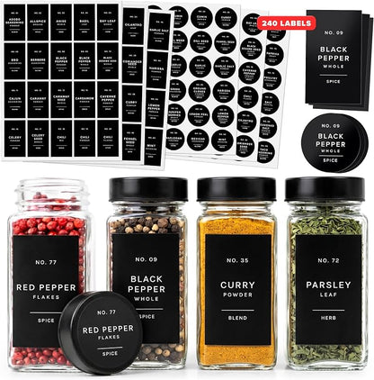 Minimalist Spice Jar Labels Self-Adhesive by EDELHAUS