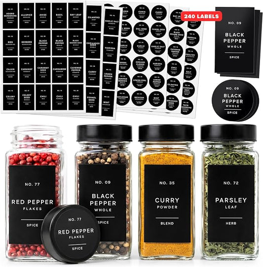 Minimalist Spice Jar Labels Self-Adhesive by EDELHAUS