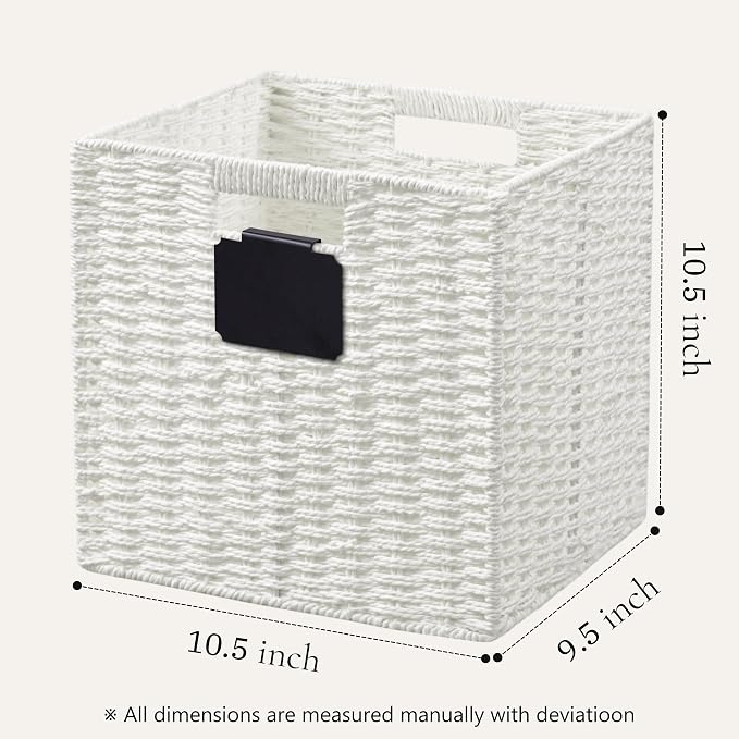 UBBCARE 2 Pack Wicker Basket, 10.5×10.5 Storage Cubes - Image 2