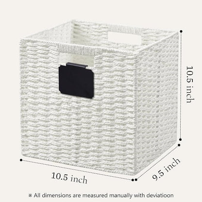 UBBCARE 2 Pack Wicker Basket, 10.5×10.5 Storage Cubes - Image 2