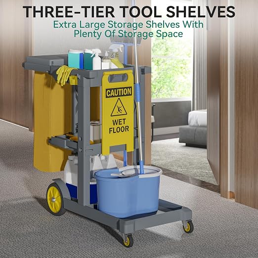 YITAHOME 3-Shelf Cleaning Carts on Wheels, - Image 6