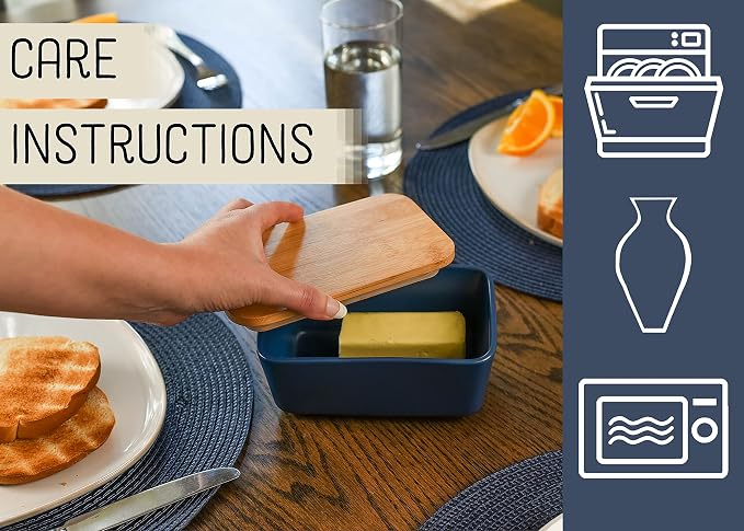Nat & Jules Ceramic Stoneware 1/2 Pound, 2 Sticks Butter Dish - Image 3
