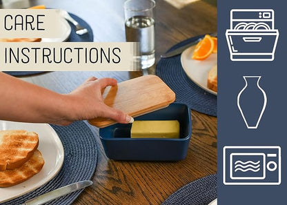 Nat & Jules Ceramic Stoneware 1/2 Pound, 2 Sticks Butter Dish - Image 3