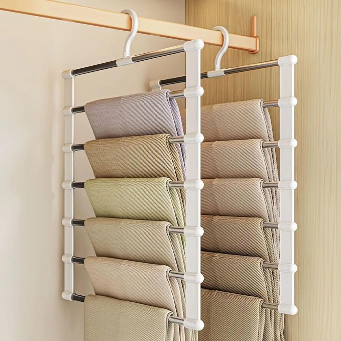 SEVEN LUCKY LIGHT 2Pcs Cloud Ladder Pants Hangers Space Saving by SEVENLUCKYLIGHT