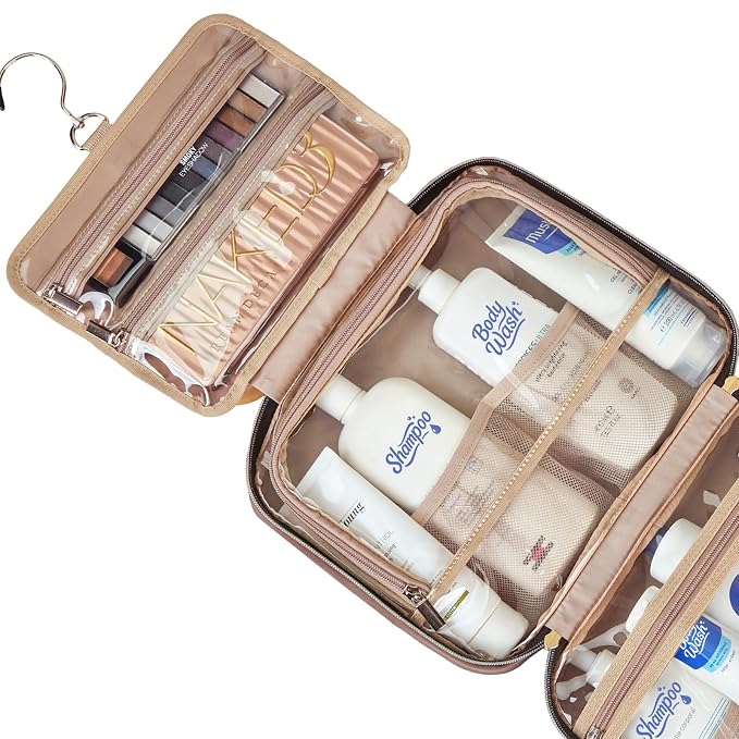 NISHEL Travel Toiletry Bag for women, Portable Hanging Organizer for Full-Sized - Image 4