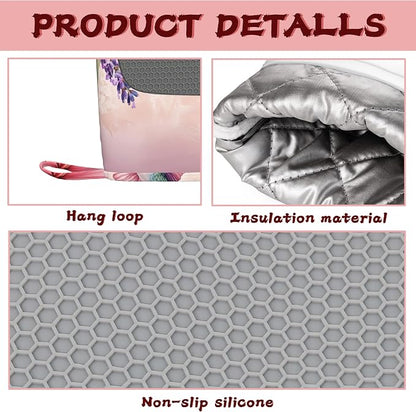 Hummingbird Heat-Resistant Silicone Oven Mitts and Pot Holders 4 Piece Set - Image 3